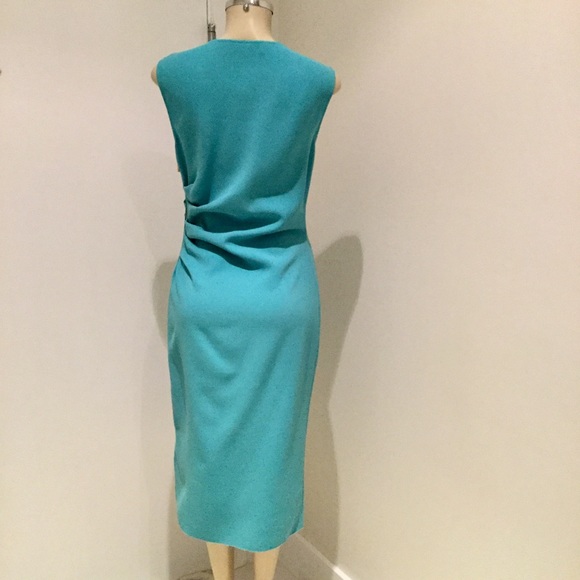 EMILIO PUCCI RUCHED SIDE ZIP AQUA COLOR DRESS. - Picture 7 of 7